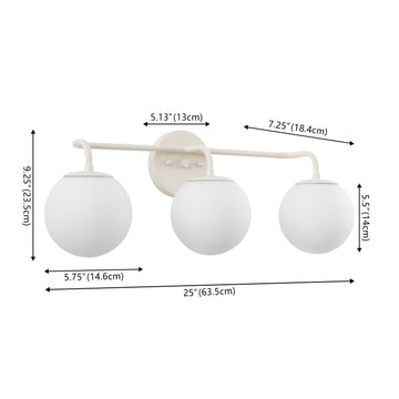 Louis Parisian Globe Metal/Frosted Glass Modern Contemporary LED Vanity